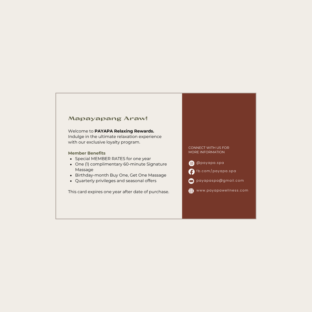 Relaxing Rewards Card